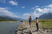 family fishing at kinbasket lake valemount